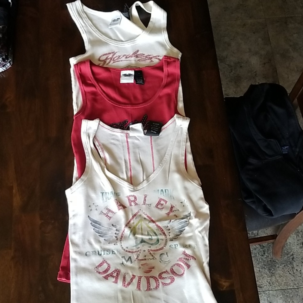 3 Harley Davidson tank tops